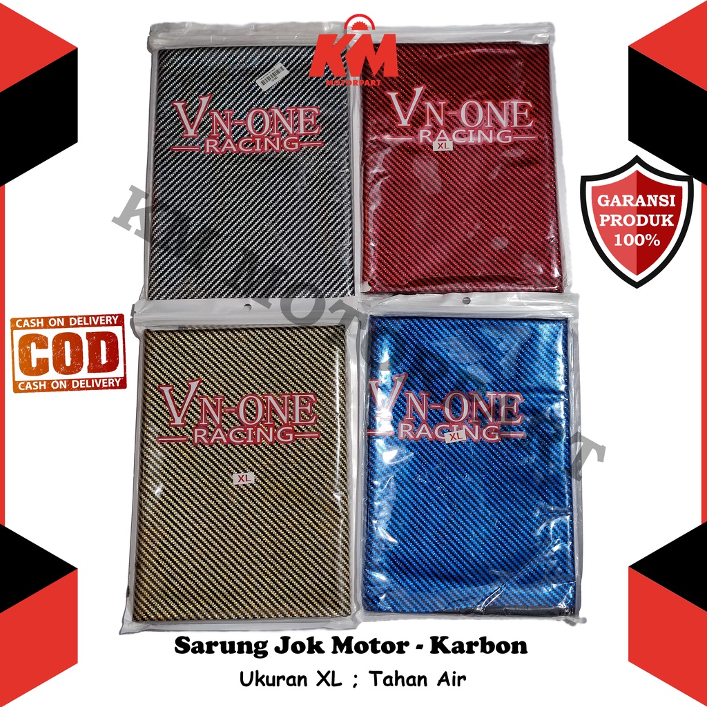 Sarung Jok Motor Karbon Variasi Asli Cover Carbon Besar Anti Air