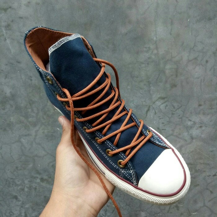 Sepatu Converse Sneakers Pria Wanita Navy Biru Dongker Casual Kets High Tinggi Import Vietnam