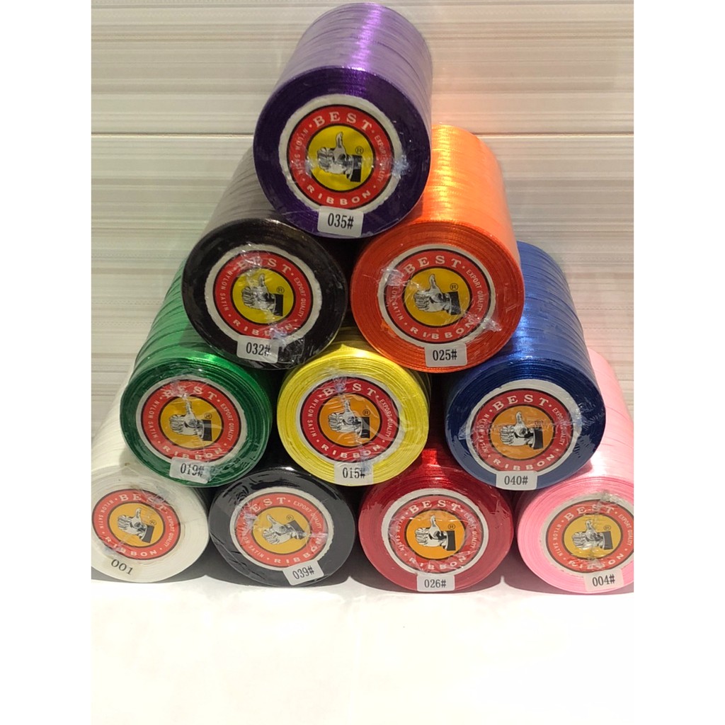 

Pita satin 1/4” / Pita bahan 0.6 cm isi 20 roll Satin Ribbon