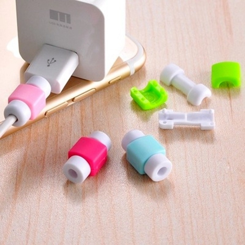 Ready Stock 1Pcs Kabel Pengisian Data Line Protector Candy Colors Silicone Bobbin Winder Pelindung Android iPhone Kabel USB