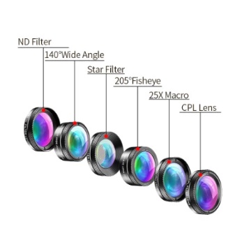 APEXEL 6 in 1 Lensa HP Wide Angle macro Lens Fish Eye CPL/Star Filter-4
