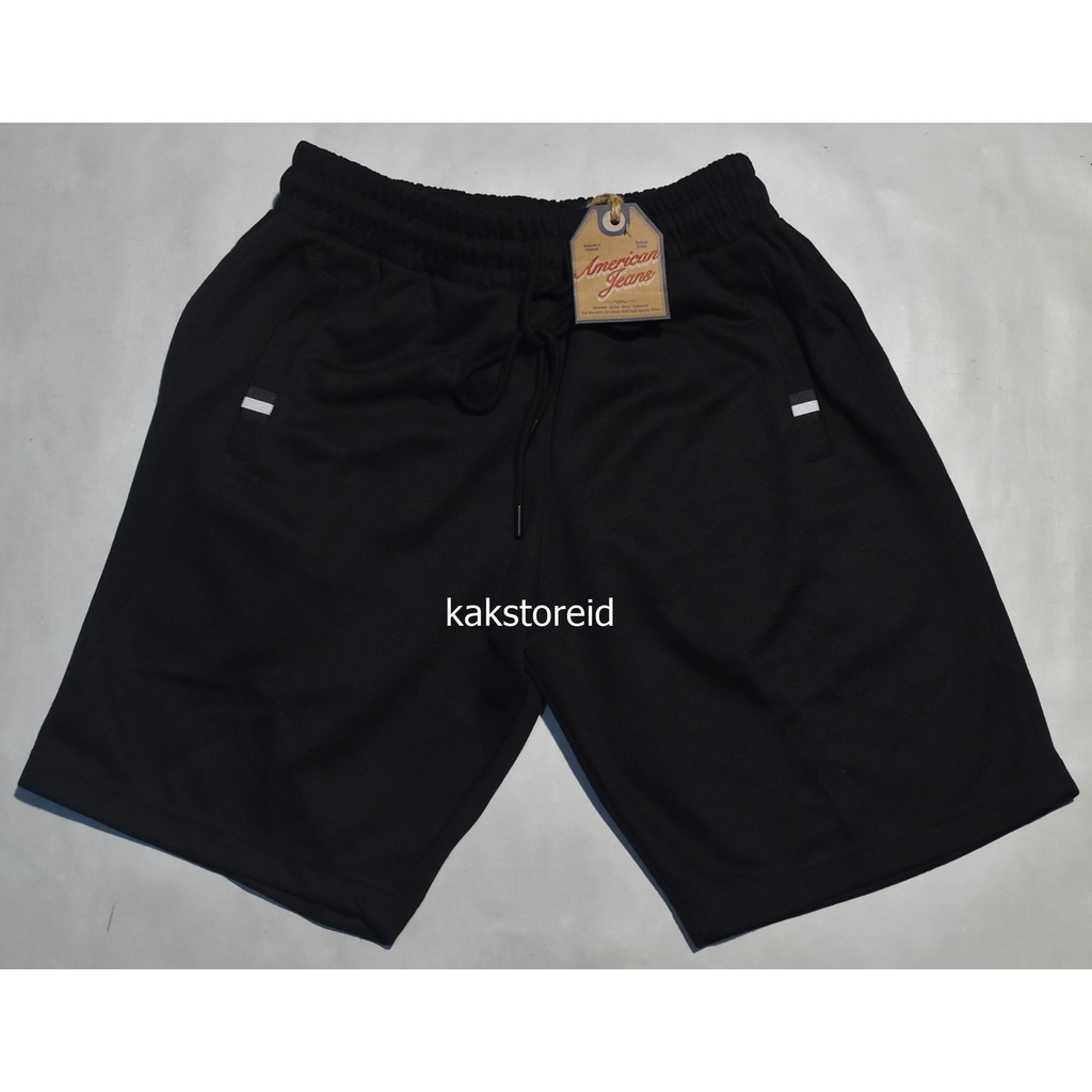 Celana Pendek Pria AMERICAN JEANS Hitam QBK 06 ORIGINAL