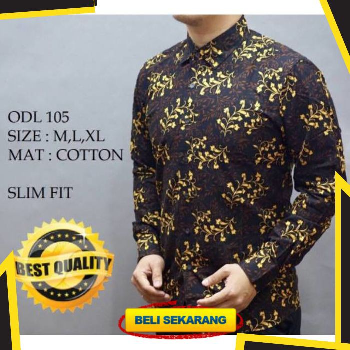 CBL387 KEMEJA BATIK PRIA SLIM FIT MEWAH UNIK BAJU BATIK PRIA BEST SELLER