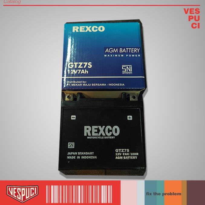 siap kirim] Accu Aki Motor Rexco AGM GTZ7S Vespa Sprint Primavera LX S LXV