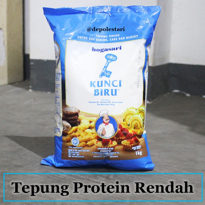 

Tepung Protein Rendah Kunci Biru 1kg