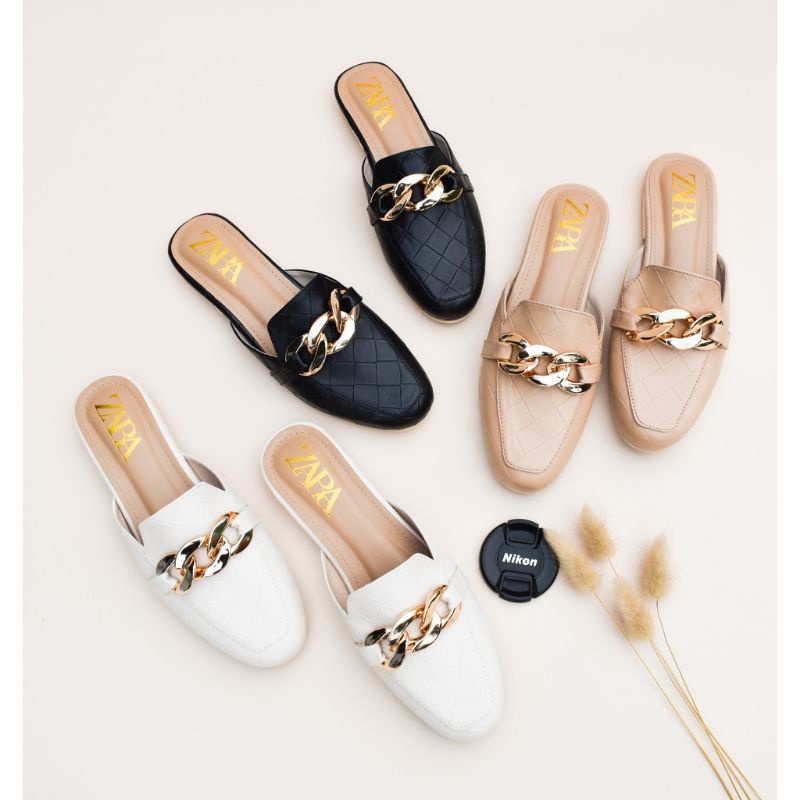 (FREE PAPER BAG) SANDAL SELOP ZARA / SANDAL ZARA / SANDAL SELOP / SANDAL WANITA / FASHION WANITA