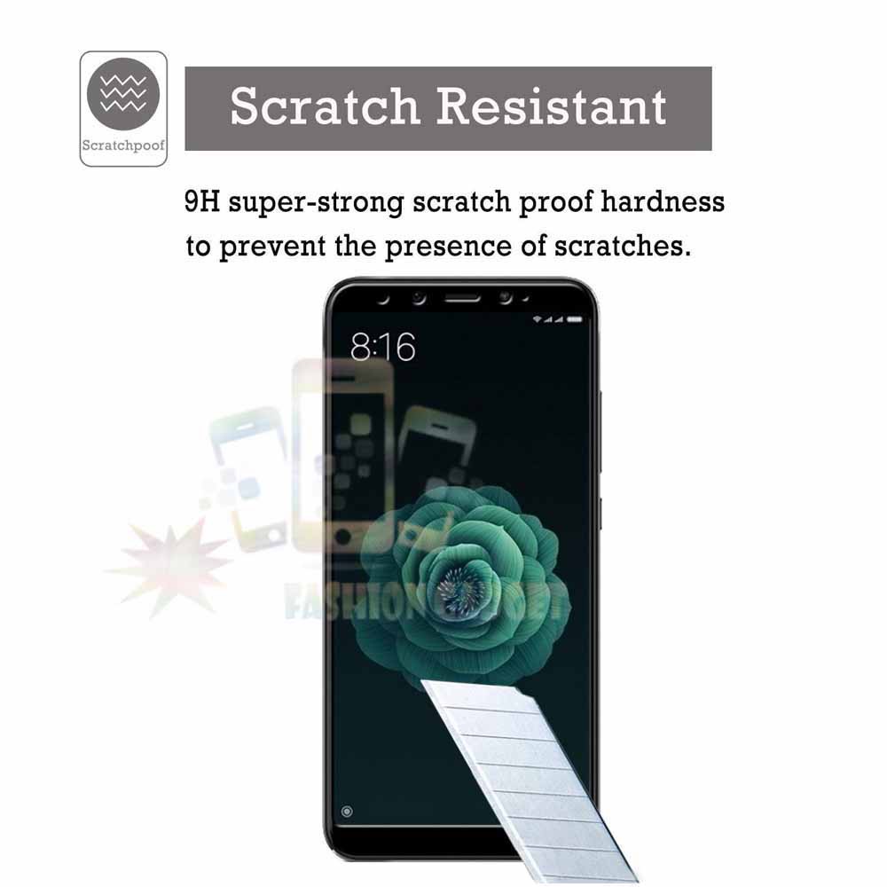 Tempered Glass Xiaomi Redmi 6A Full Colour Bagian Depan Anti Gores Kaca Screen Guard Pelindung Layar