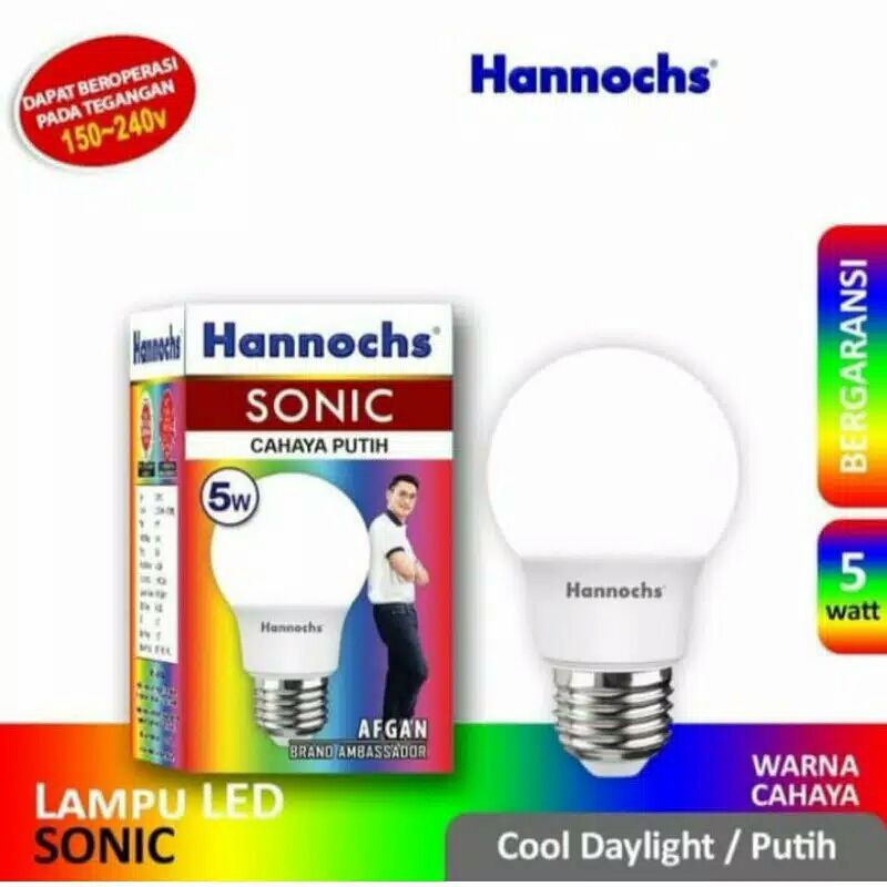 Lampu Led Hannochs 3w/3 Watt 5w/5 Watt 7w/7 Watt 9w/9 Watt 12w/12 Watt 15w/15 Watt SONIC / Bolam