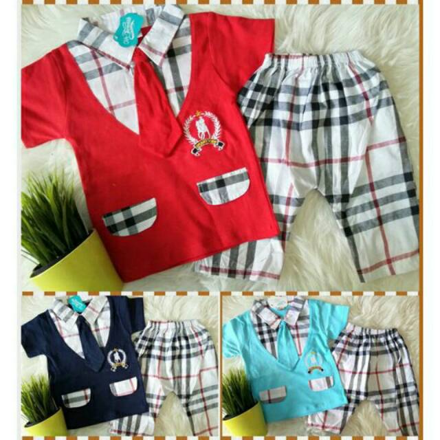 SETELAN ANAK COWOK BURBERRY DESI PANJANG