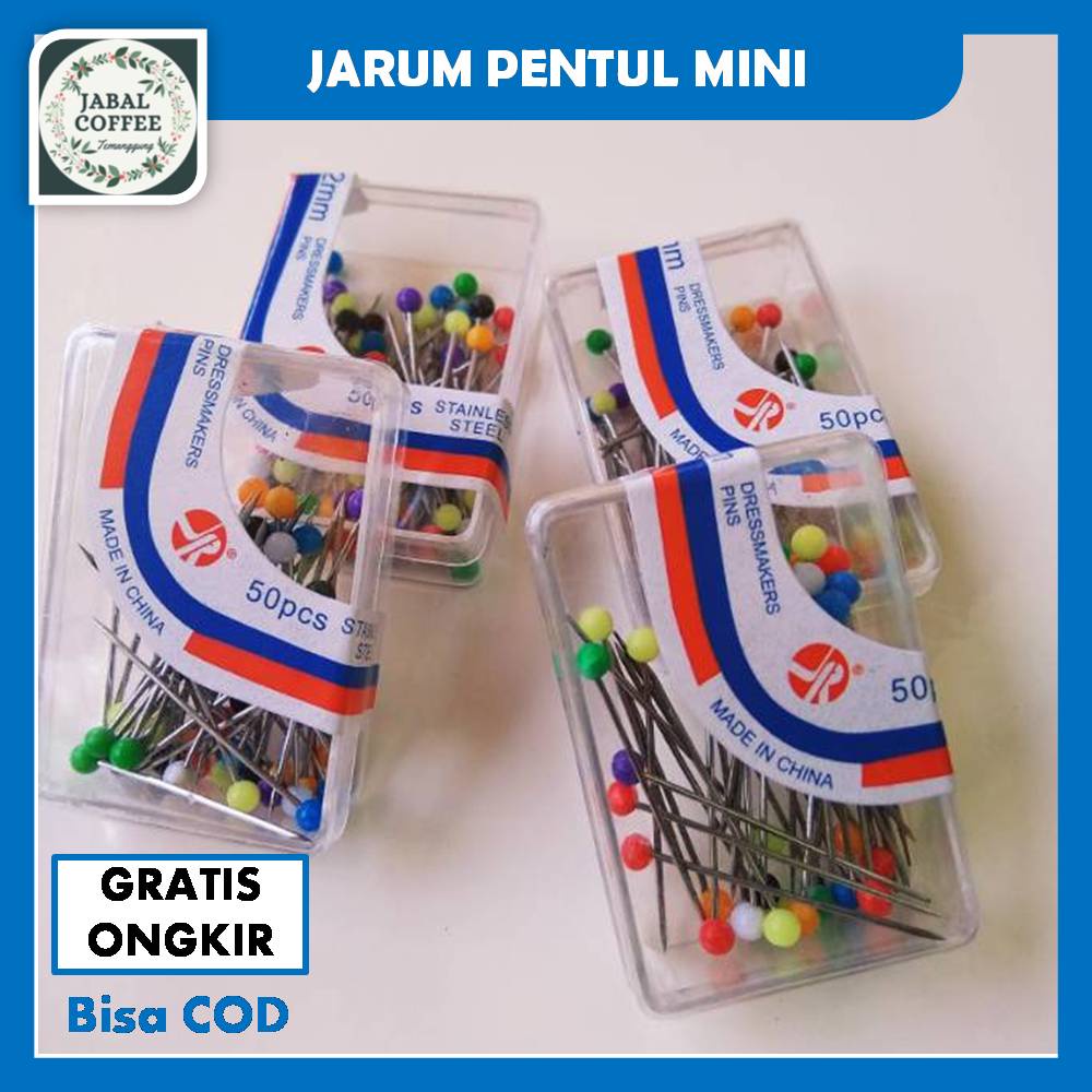 Jarum Pentul Kotak Kecil / Jarum Pentul Mini / Jarum Hijab / Jarum Pentul Warna Warni