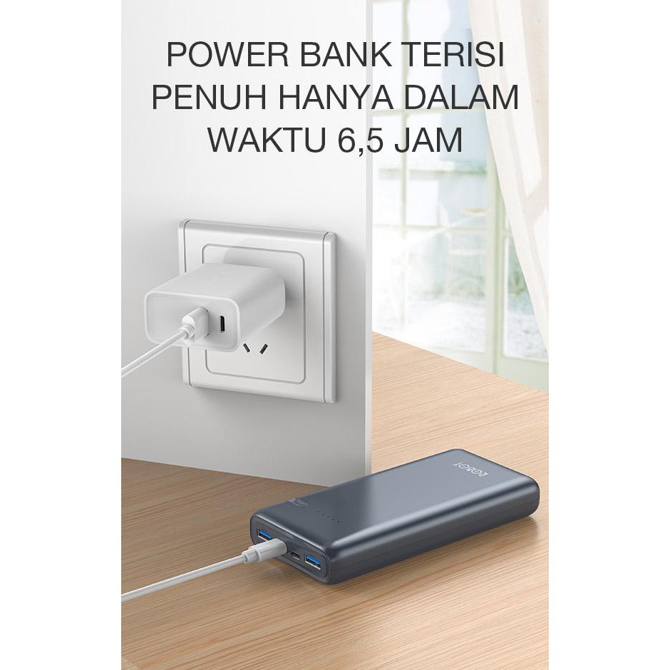 PROMO~Powerbank ROBOT 20000 mAh RT21 Led Dual Port USB Quick Charge Fast Charging / POWER BANK ROBOT RT22 Fast Charging 20000mAh Dual Port Input &amp; Output LED Indicator- Garansi Resmi