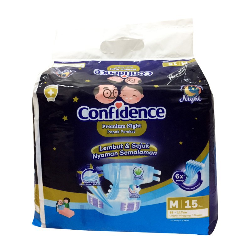 Confidence Popok Dewasa Premium Night - M 15