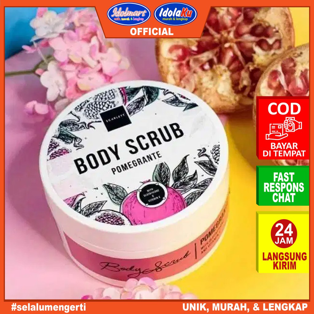 IDOLAKU Scarlett Whitening Body Scrub Pomegranate 250ml / Lulur Pemutih Kulit