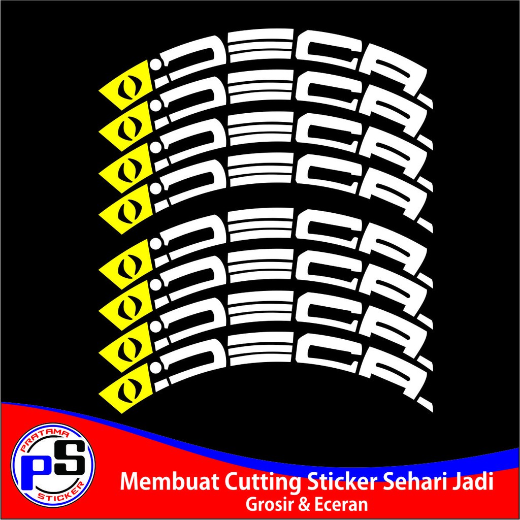 Sticker Cutting Sepeda Rims Velg 20 Deca