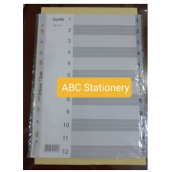 

Divider Pembatas Bantex Angka 1-12 no 6211