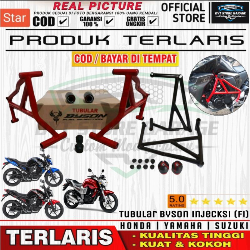 Tubular crashbar yamaha Byson Fi {AGNA} | pelindung bodi Yamaha Byson Fi | Engine guard protector Va