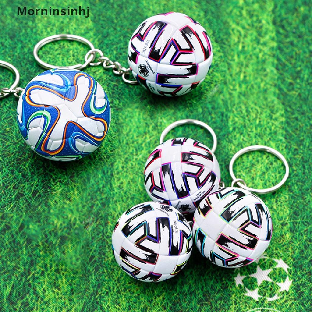 Mornin 3D Olahraga Sepak Bola Souvenir PU Leather Keyring Pria Penggemar Sepak Bola Gantungan Kunci Liontin id