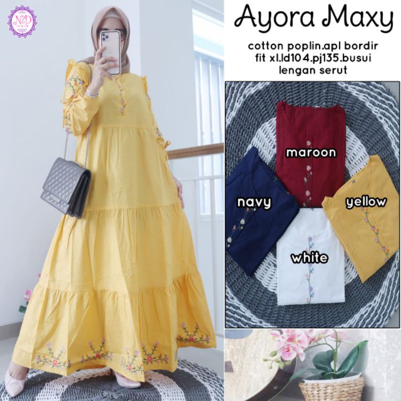 Gamis Katun bordir Ayora Maxy//skr