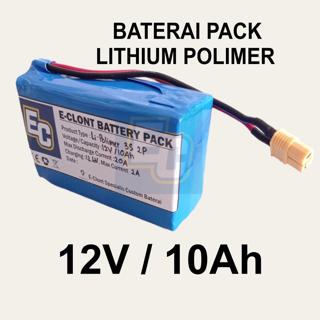 Jual Batterai Batre Baterai Pack Lithium Polimer 12V 10Ah | Shopee ...