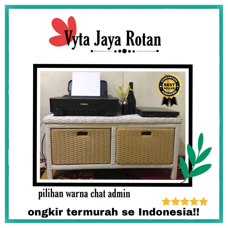 RB (READY STOK) lemari TV Rak laci rotan sintetis 2 laci(bebas pilih warna)
