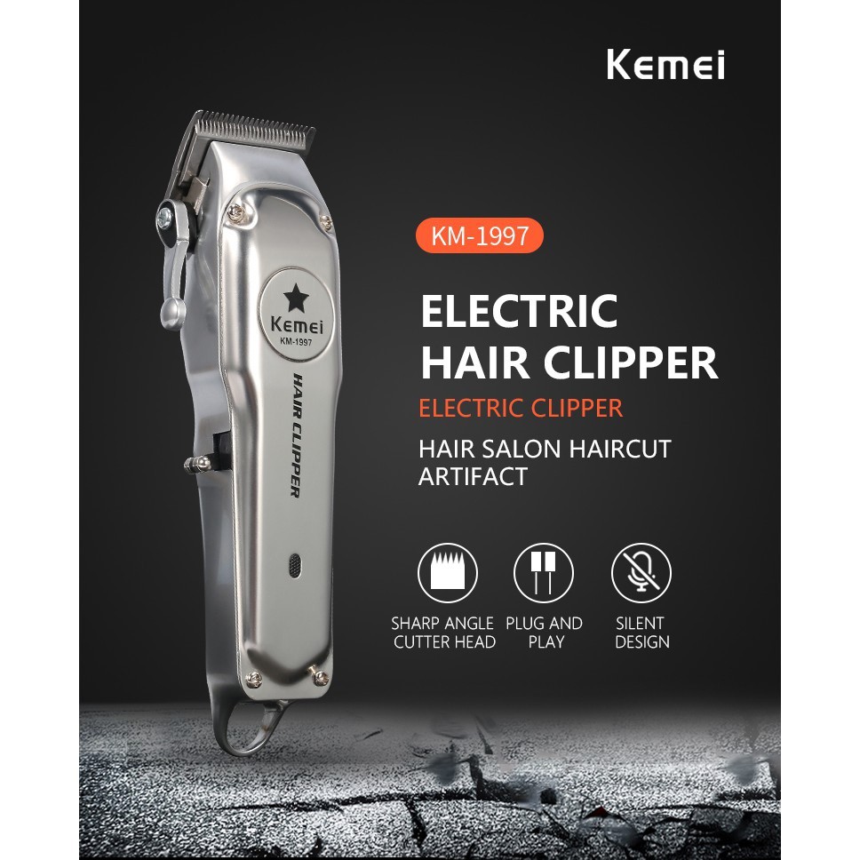 KEMEI KM-1997 - Rechargeable Professional Metal Electric Hair Clipper - Alat Cukur Profesional