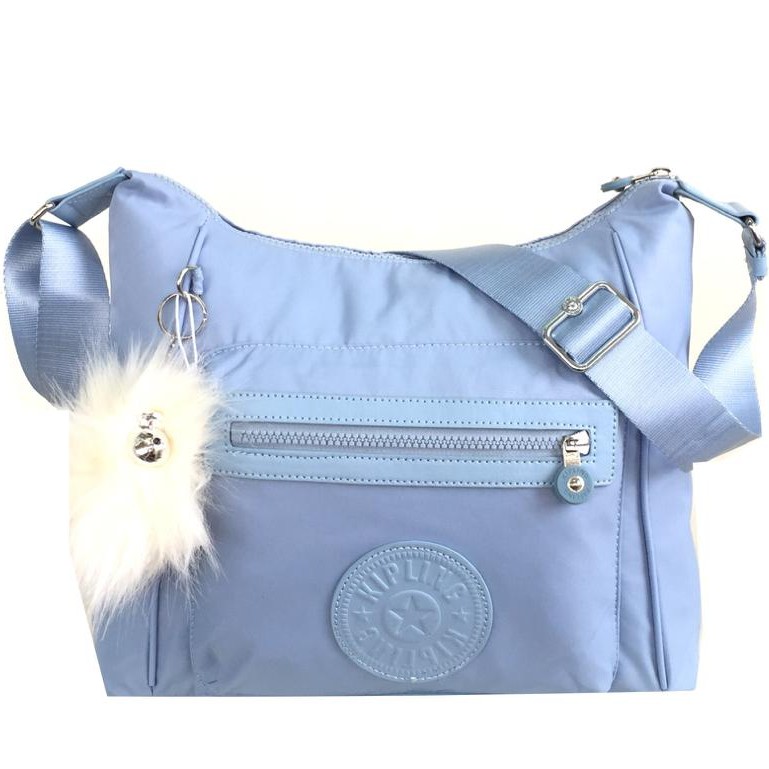 Tas Kipling ARTIC CROSSBODY BAG Belgian Blue Biru Muda  ORIGINAL ASLI Medium Besar Selempang Sekolah