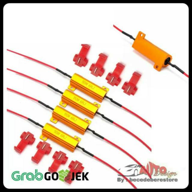 Load Resistor Flasher Lampu Sein LED Mobil 50W 6 Ohm Solusi Lampu Kedip Normal