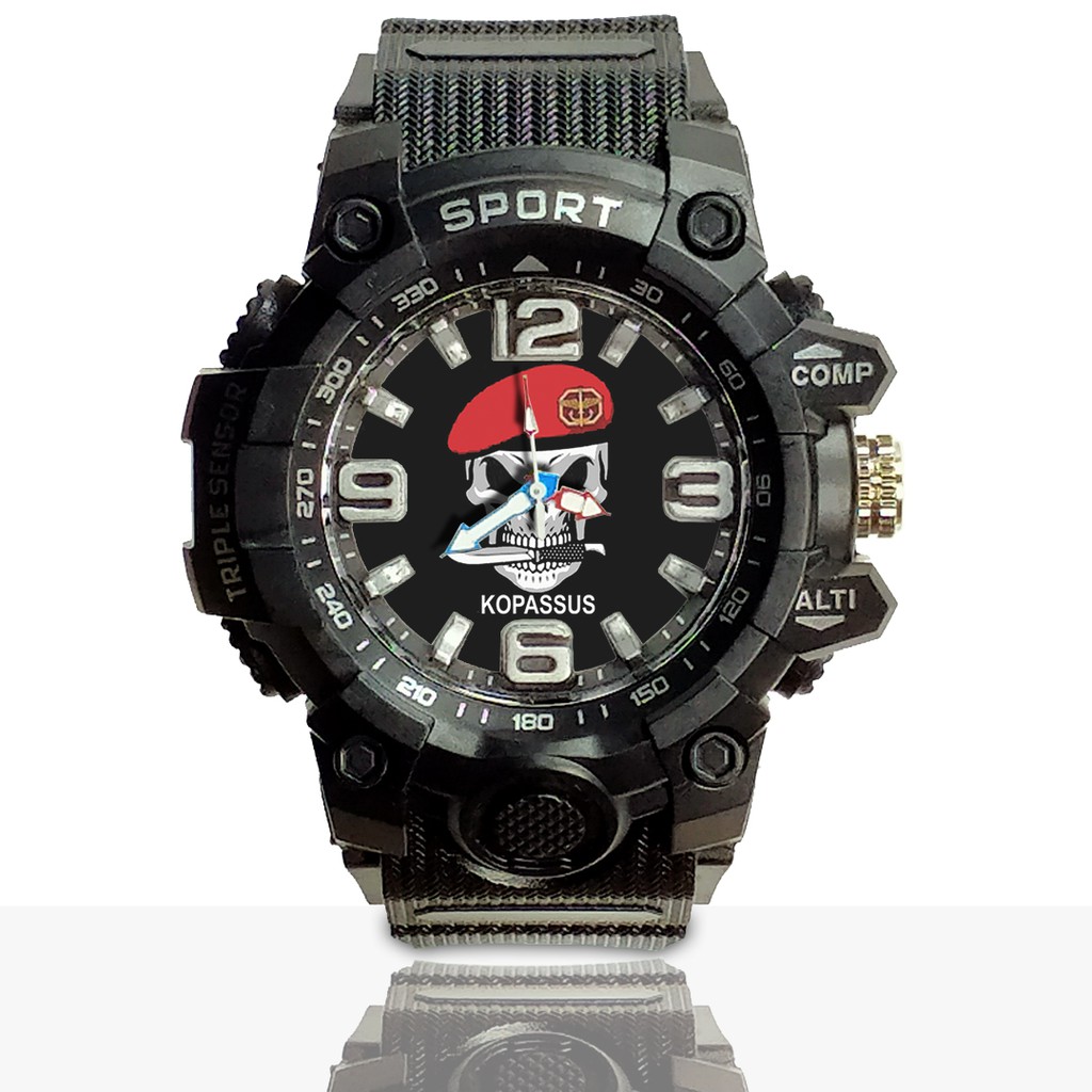 Jam Tangan Custom KOPASSUS motif 2 Ruber- Water Resistant