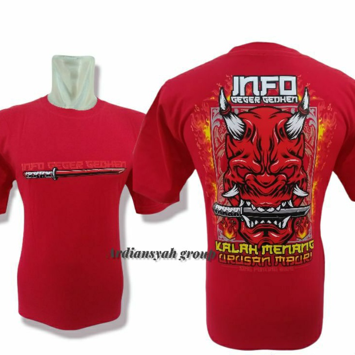 KAOS VIRAL DISTRO MURAH KAOS GEGER GEDHEN MERAH