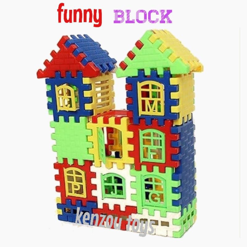 Mainan Puzzel Bangunan Rumah Funny Block