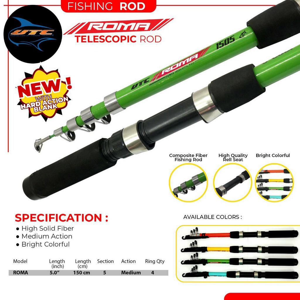 Joran Pancing Model Antena UTC Utecate Roma 150cm / 1.5m (Fiber) Murah Berkualitas - Engkus Fishing