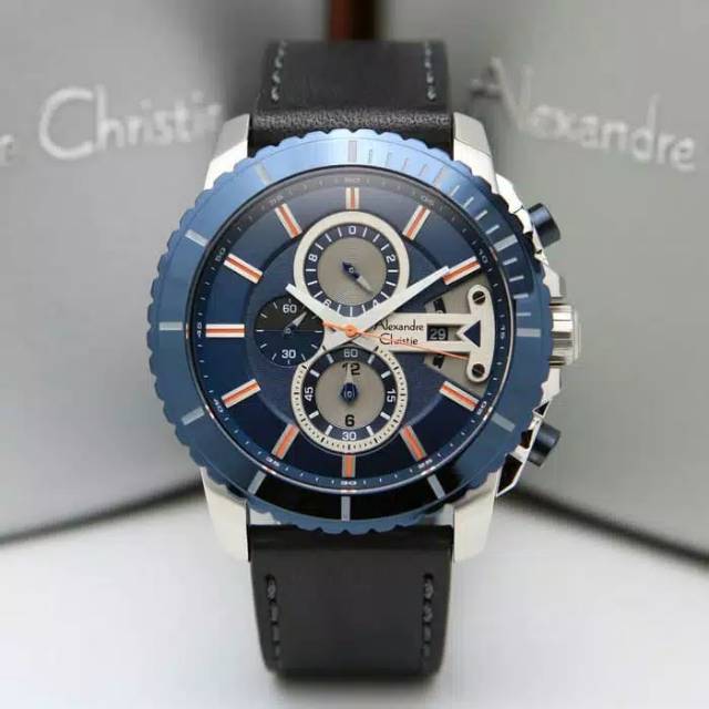 ALEXANDRE CHRISTIE PRIA AC 6527 MC ORIGINAL ( BLACK SILVER BLUE )