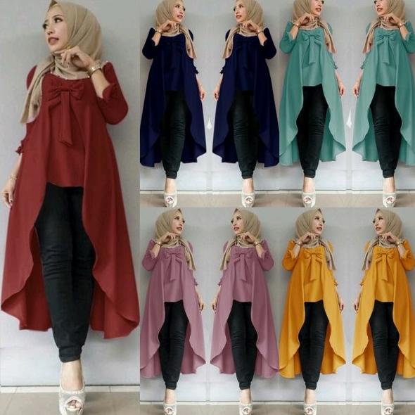 TERLARIS  H TUNIK VIANE POLOS Baju atasan blouse wanita cewe kerja kuliah gereja