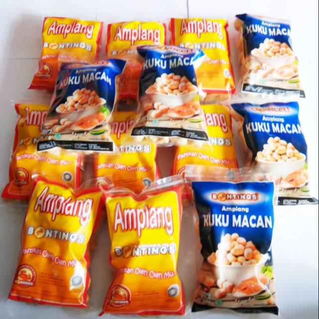 

makanan snack box cemilan oleh oleh bontings amplang campur kuku macan dan ikan tengiri [paket]