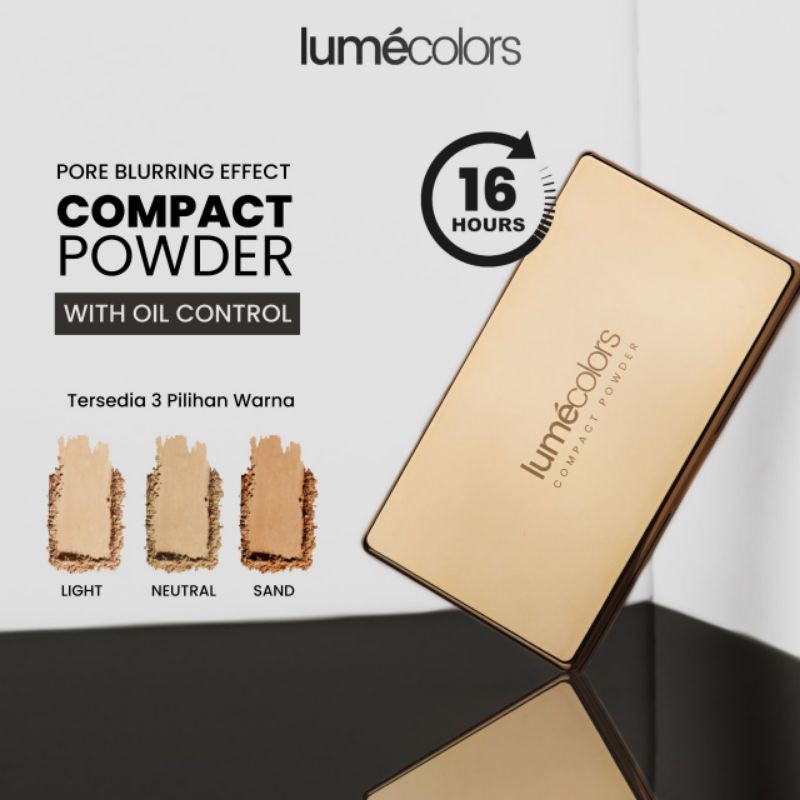 COD Compact Powder Lumecolors Bedak Padat Kecantikan Wajah Bebas Minyak