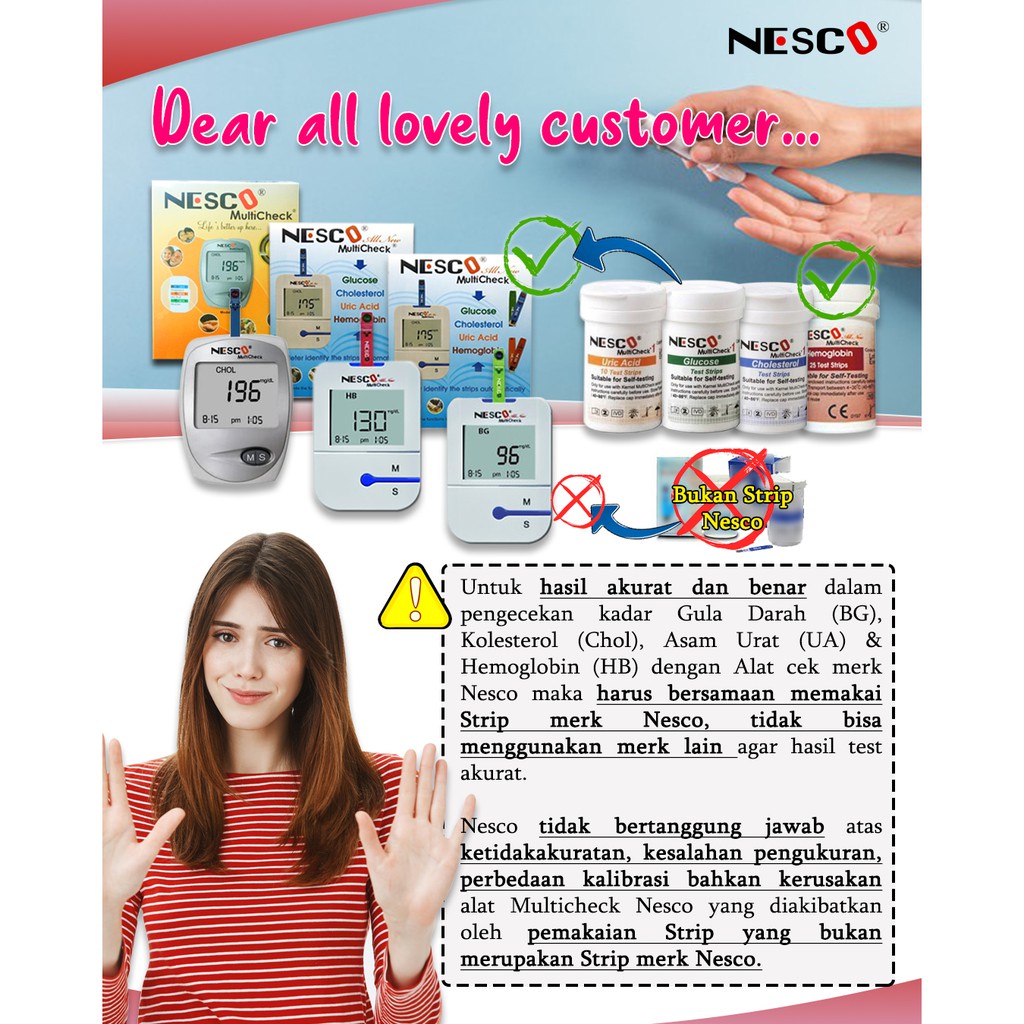 Nesco Strip NW Hb(25s) / STRIP CEK HEMOGLOBIN, 25pcs/btl