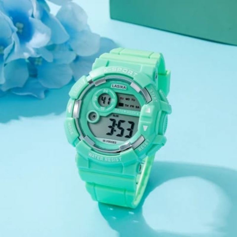 FREE BOX JAM TANGAN WANITA K SPORT ORIGINAL TAHAN AIR 50m BISA BUAT RENANG JAM TANGAN CEWEK DIGITAL TERBARU, JAM TANGAN KARET RUBBER WANITA DIGITAL SPORTY