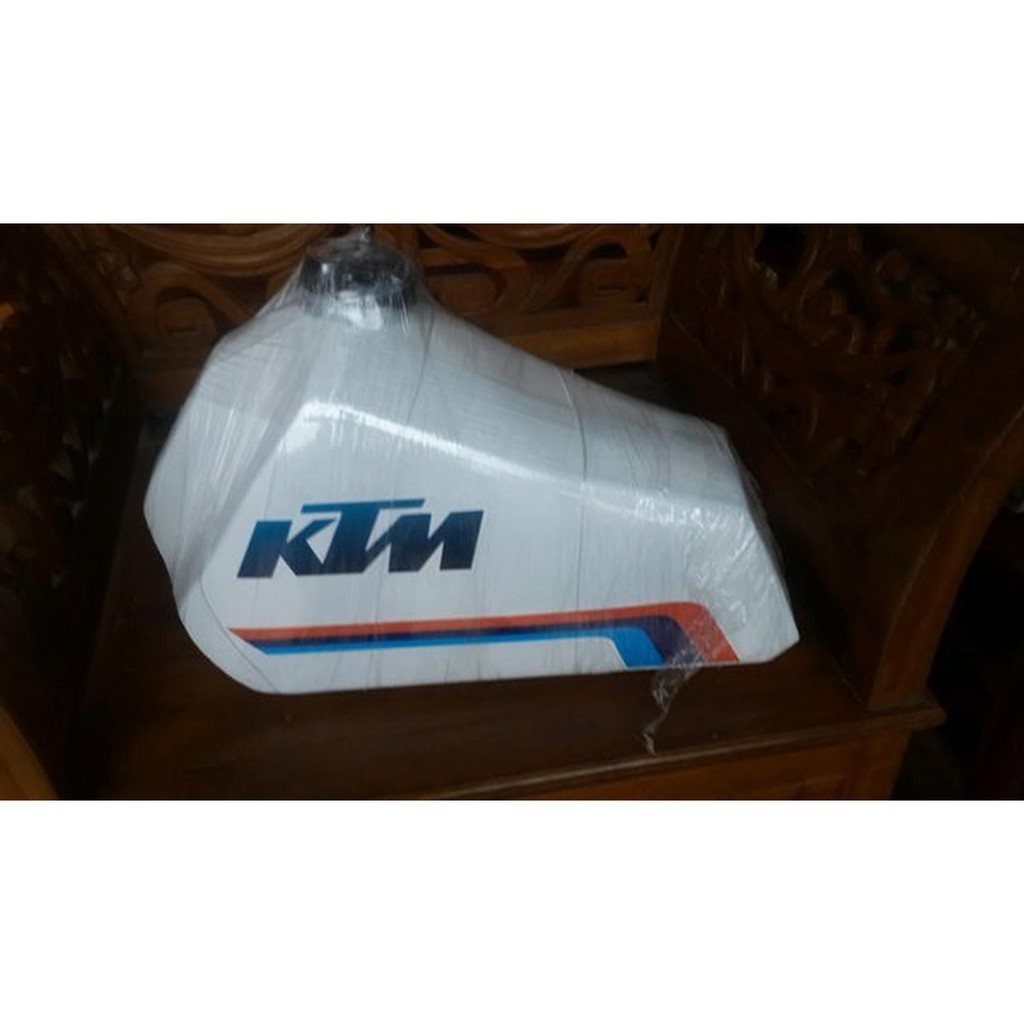 Tangki ktm jadul putih bahan plat besi  tools n parts