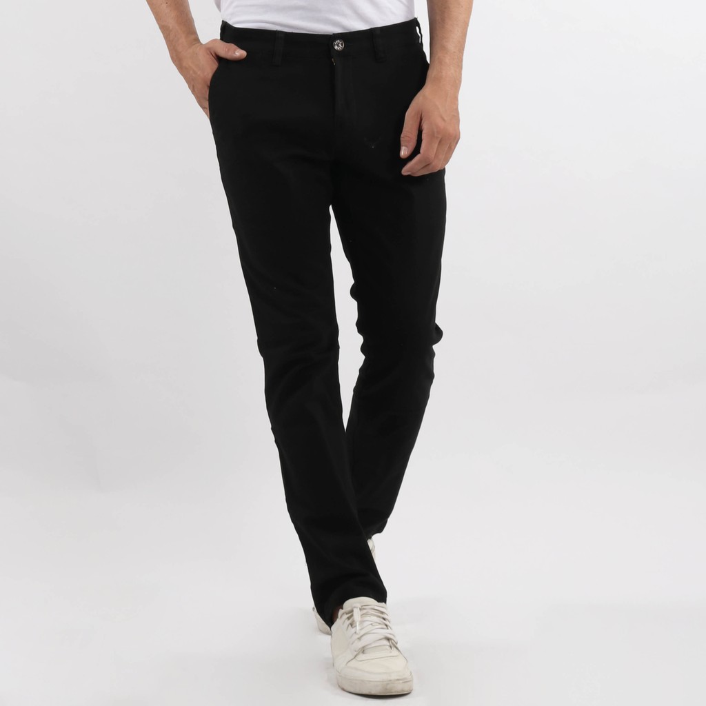  Edwin  Celana  Chinos Pria Osaka Slim Fit Stretch Black 