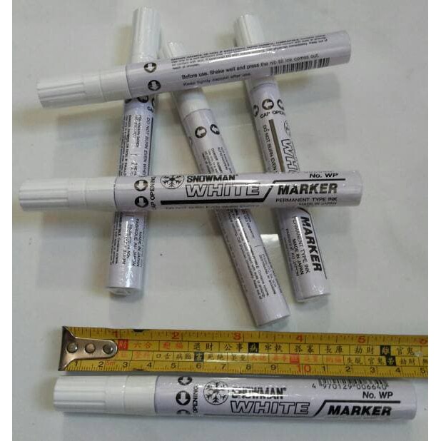 

Unik Spidol Snowman White Paint Marker WP 12 Spidol Tinta Putih Permanent Emas Murah