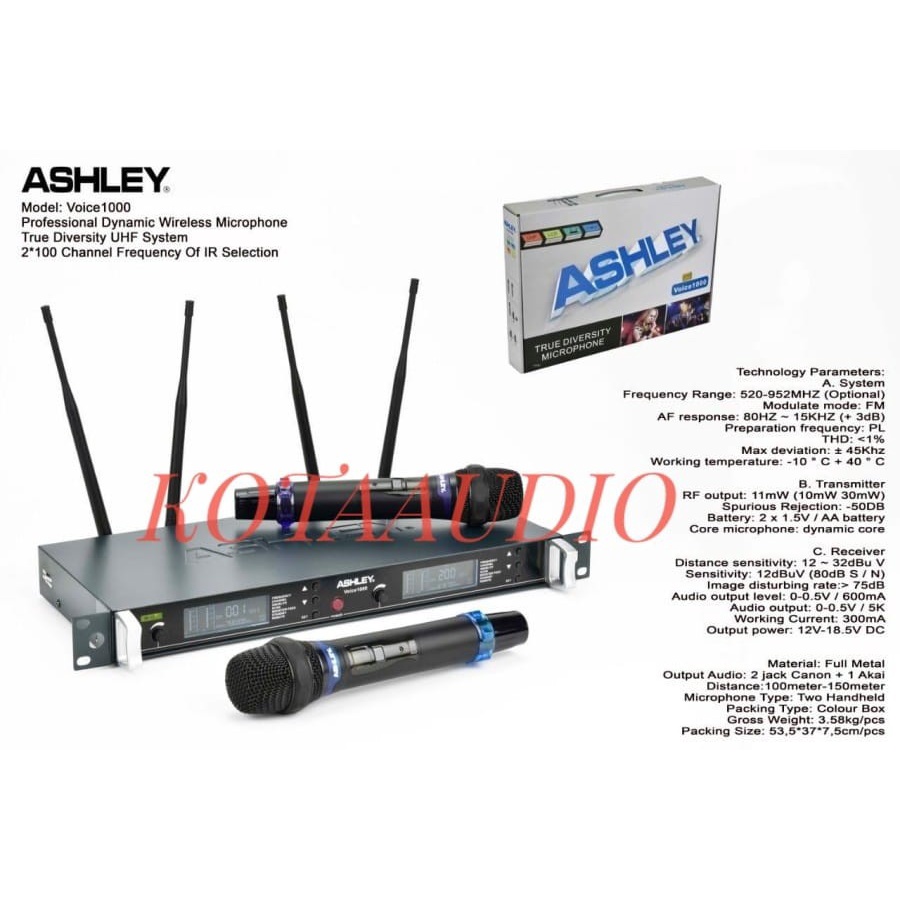 TERMURAH MIC WIRELESS ASHLEY VOICE 1000 / VOICE1000 ORIGINAL