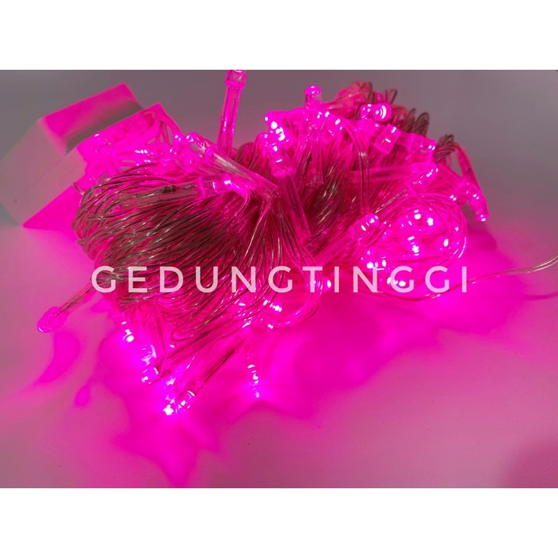 Lampu Hias Led Tumblr Tumbler Tumble Tumblir Lhe Dekorasi Dekor Gantung Dinding Warna Warni Pink Panggung Pohon Imlek Meihwa Mehwa Meihua Mehua Lamaran Pelaminan Wedding Warkop Teras Plafon Estetic Aesthetic Outdoor Waterproof 10M 100Led Kabel Transparan