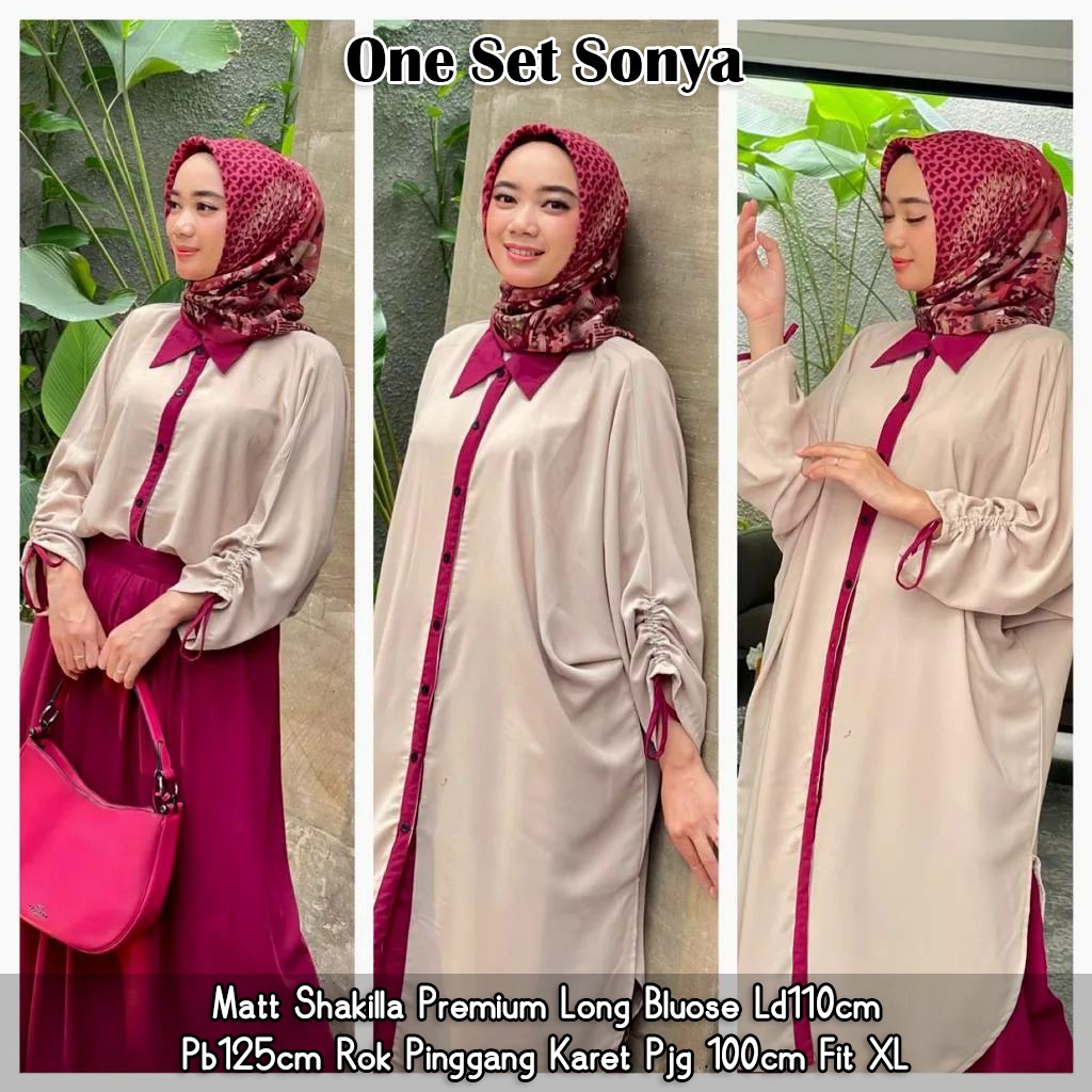 ONE SET SONYA/SETELAN BAJU KEKINIAN/BAJU &amp; BAWAHAN TERBARU