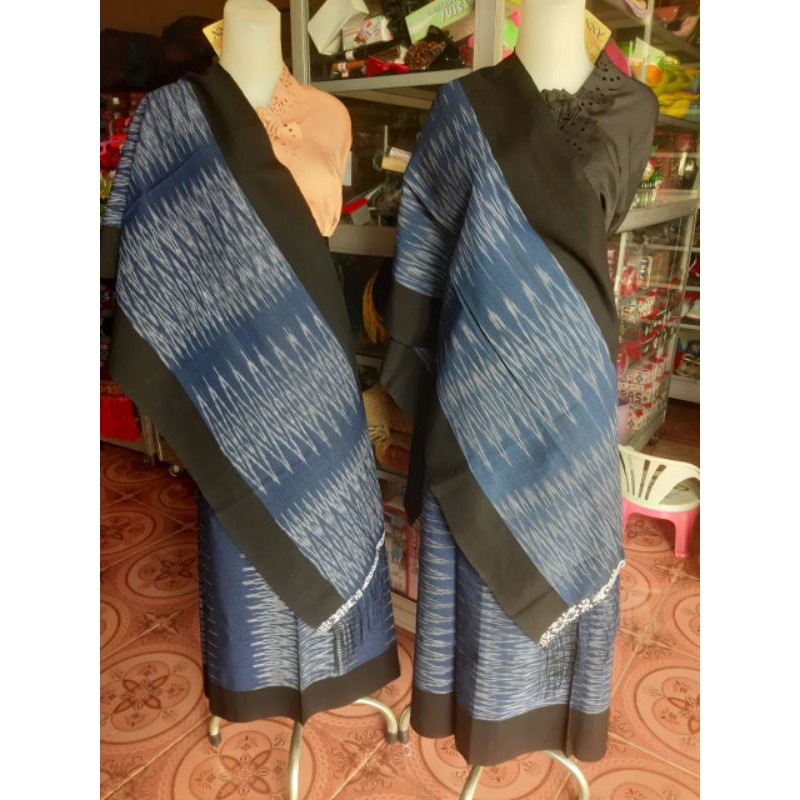 PROMO ORIGINAL SONGKET SARUNG SELENDANG SIBOLANG RASTA TENUN TANGANTARUTUNG BIRU HITAM KHAS BATAK LI