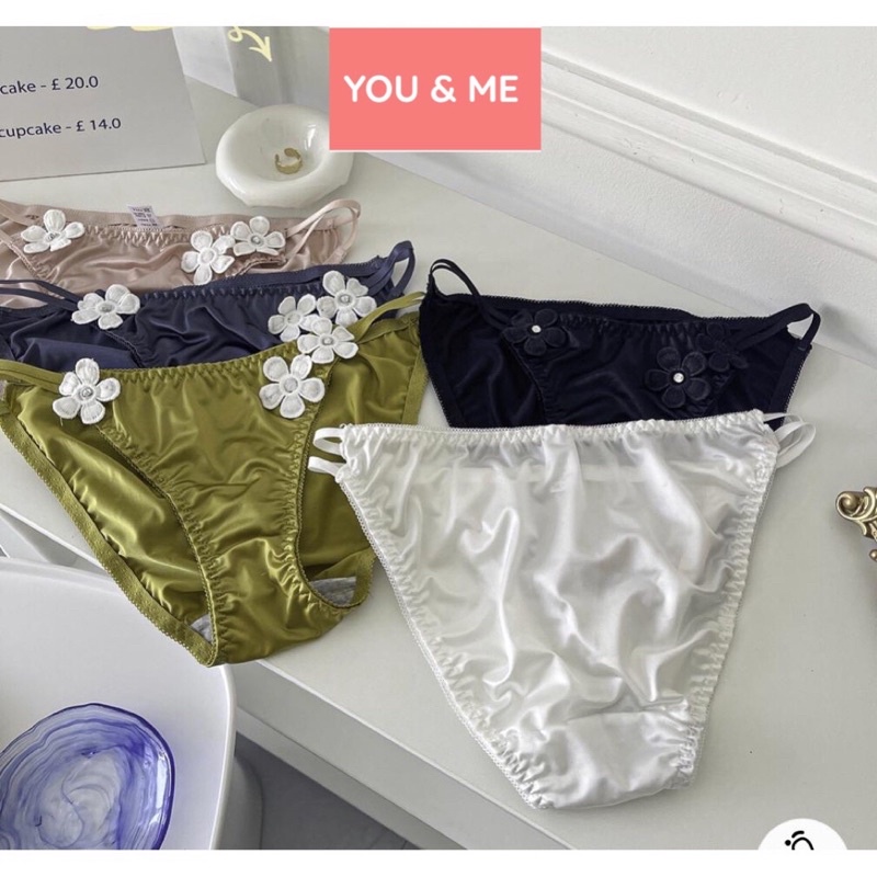 Youandme - Celana Dalam Wanita Manis Korea Sexy Camellia CD Model Baru Satin Sutra