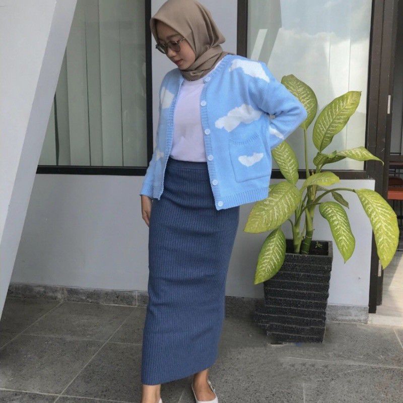 ROK SPAN RAJUT/ROK PREMIUM/ ROK RAJUT PANJANG/ ROK RAJUT WANITA