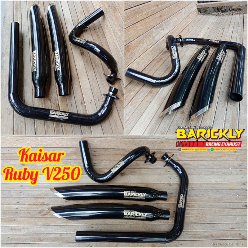 Knalpot Kaisar Ruby V250 Big Radius Original Barickly Racing Exhaust Kaisar Ruby V250 250cc Suara Ha