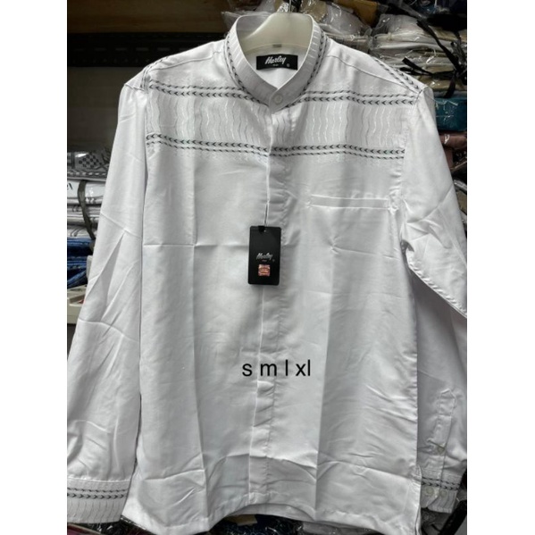 Kemeja Koko Harley warna hijau muda Kemeja Koko pria lengan panjang KEMKO HARLEY baju koko kemko pri