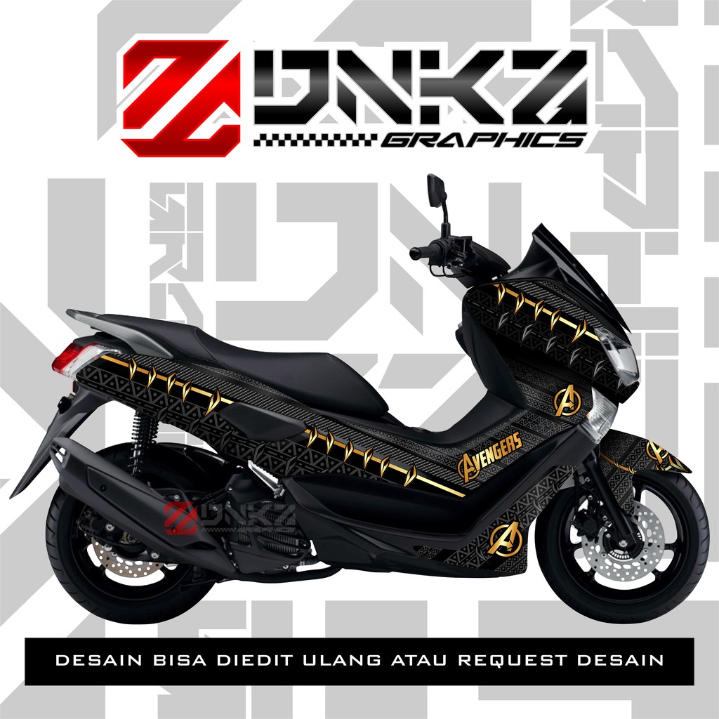 Stiker NMAX Lama Decal Full Body Premium Black Gold