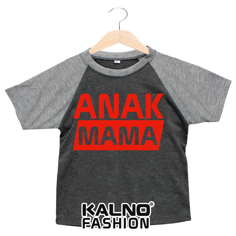 Baju Anak kaos kombinasi Print Anak MAMA MERAH K26 - Anak Anak Umur 1 -  7 Tahun Ukuran S M L XL